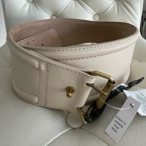 Banana Republic Cream Leather Belt NWT Wide Waist Belt Size M